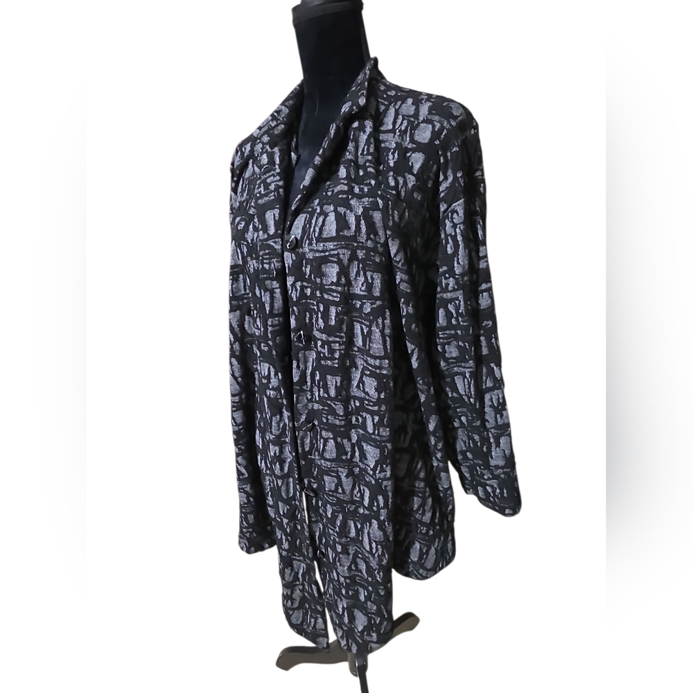 Stylish Black and Gray Women's Poncho Style Cardigan